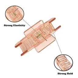 LEKZOW Women Set of 3 Rectangular Shape Matt Finished Claw Clip image 2