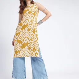 fusion by glitchez Abstract Printed Straight Kurta-image-70