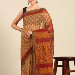 SHANVIKA Ethnic Motifs Pure Cotton Saree image 1