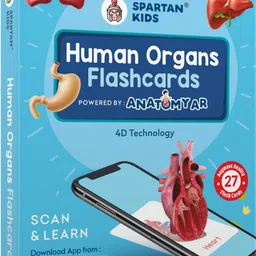 spartan kids SPARTAN KIDS® Human Organs Flash Cards | Early Learning 4D Technology Flash Cards for Kids | 27 Augmented Reality Cards for Kids 3+ Years image 1
