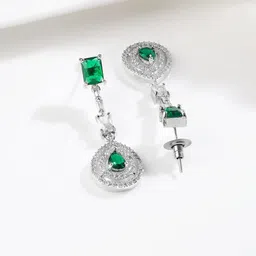 Rubans Rhodium Plated Cubic Zirconia & American Diamond Studded Studded Jewellery Set image 5