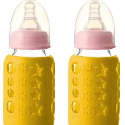 Safe-O-Kid Silicone Insulated Feeding Bottle Cover Yellow - Fits to 120 ml Bottle-picture-37