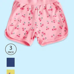 Pantaloons Baby Pack Of 3 Cherries & Unicorns Printed Shorts - Multi Colour-picture-21