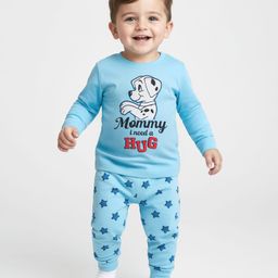 Babyhug Disney Cotton Knit Full Sleeves Night Suit With 101 Dalmatians Graphics - Light Blue-picture-26