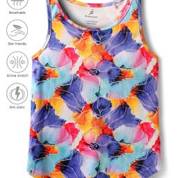 Pine Active Knit Sleeveless Tank T-Shirt With Floral Print - Multicolor-picture-6