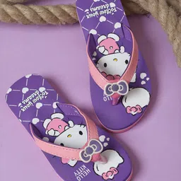 Kidsville Hello Kitty Featuring Kitty Printed Flip Flops - Purple-picture-10