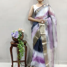 Rangtulika Ethnics Colourblocked Organza Designer Saree-picture-37