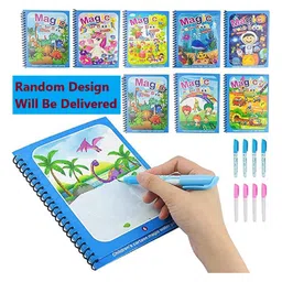 ortis Magic Water Coloring Doodle Book & Magic Pen for Kids Pack of 2 (Colour & Print May Vary) image 2
