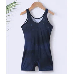 Pine Kids Sleeveless  Legged Swimsuit with Galaxy Theme Print - Navy Blue image 2