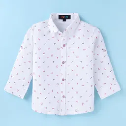 Robo Fry Lycra KnitFull Sleeves Nautical ThemePrinted 3 Piece Party Suit with Hat & Bow - Dark Pink image 2