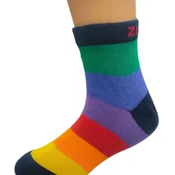 Zikku Cotton Pack Of 3 Bear Designed & Colour Blocked Socks - Multi Colour image 2