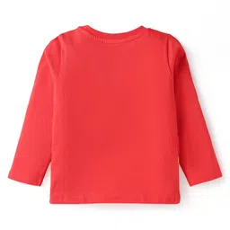 Babyhug Disney Single Jersey Knit Full Sleeves T-Shirt & Lounge Pant Set With Lion King Graphics - Red image 3