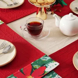 Ratan Cart 6-Pcs Red & Green Printed Cotton Table Placemats-image-94