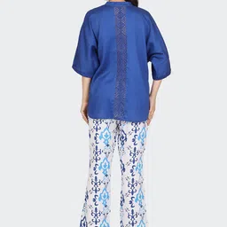 HUE & HIDE Printed Cotton Shirt & Trousers Co-ords image 2
