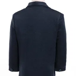 Babyhug Full Sleeves Stretch Three Piece Party Suit with Bow - Navy Blue image 5