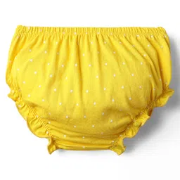 Babyhug Single Jersey Knit Half Sleeves Bunny Printed Frock With Bloomer - Yellow image 5