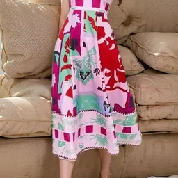 Outzidr Women Floral Print A-Line Dress image 2