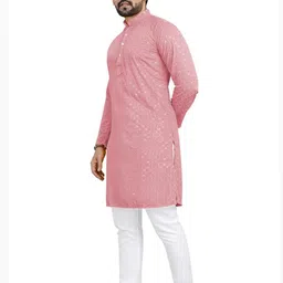 click n buy Men Pink Kurtas-image-57