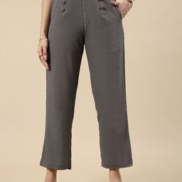 De Moza Women Regular Fit Relaxed Peg Trousers-picture-23