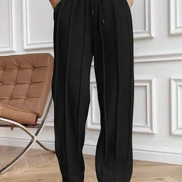 The Roadster Lifestyle Co Loose Fit High-Rise Trousers-image-54