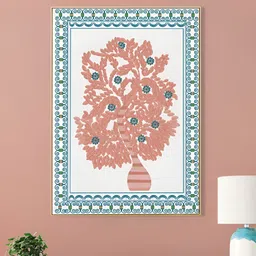 nestroots White & Pink 1 Piece Canvas Floral and Botanical Wall Paintings-image-48