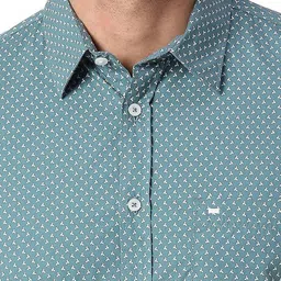 Basics Men Slim Fit Opaque Printed Casual Shirt image 4