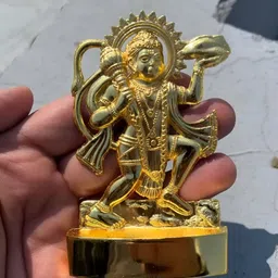 DARIDRA BHANJAN Gold-Toned Hanuman Ji Idol Religious Idol Showpiece image 2