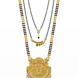 Bhanu diam Gold-Plated Brass Mangalsutra-picture-13