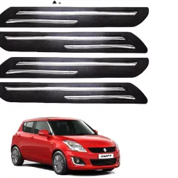 SCA Rubber Car Side Bumper Protector Guard with Double Chrome Strip for Maruti Suzuki Swift 2015 to 2017 Model Black (Set of 4)-picture-32