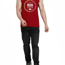 WOOSTRO Men Pack Of 2 Typography Printed Round Neck Cotton Slim Fit T-shirts image 2