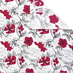 Myntra Elegant Homes Red & White Floral 400 TC King Bedsheet with 2 Pillow Covers image 4