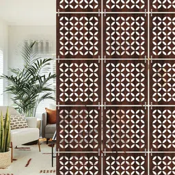 RANDOM Brown Self Design Wood Back Tab Long Door Curtain-picture-33