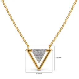 CANDERE A KALYAN JEWELLERS COMPANY Women 18KT Gold Pyramid Play Diamond Pendant Necklace image 3