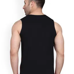 SLOWLORIS Pack Of 2 Printed Combed Cotton Bio-Wash Gym Vests VSL26 CMB(CHS BLACKGREY)(OVRT image 5