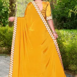 jayant creation Yellow Poly Georgette Sarees image 3