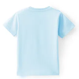BLUSHES Christmas Theme 100% Cotton Half Sleeves My First Christmas Text Printed Tee - Powder Blue image 3