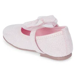 Mine Sole Shimmered Bow Applique Detailed Mary Jane Ballerinas - Pink image 3