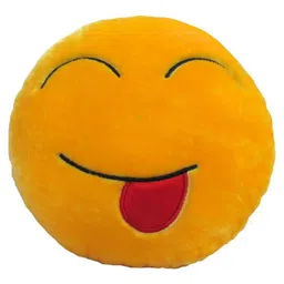 Tickles Tongue Out Smiley Soft Stuffed Toy For Kids Birthday Gifts (Size: 33 cm, Color: Yellow) image 2