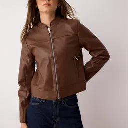 Trendyol Stand Collar Long Sleeves Biker Jacket-picture-15