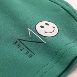 Doreme Terry Knit Knee Length Shorts With No Print - Teal Blue image 3