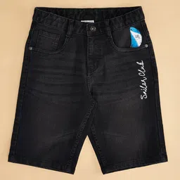 Pantaloons Junior Mild Washed Shorts - Black image 4