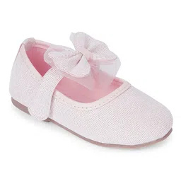 Mine Sole Shimmered Bow Applique Detailed Mary Jane Ballerinas - Pink image 4
