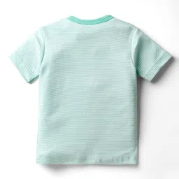 Kidi Wav Pack Of 2 Half Sleeves Striped & Floral Printed Coordinating Tees & Shorts Set - Multi Colour image 3