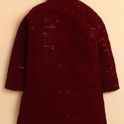BT DEZINES Viscose Woven Full Sleeves Floral Embroidered & Sequins Embellished Kurta Pyjama Set - Maroon image 4