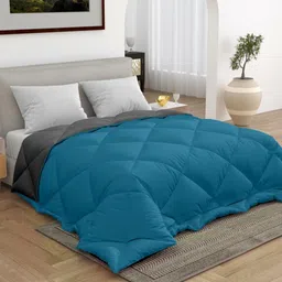 CHICERY Blue & Grey Geometric Heavy Winter Single Bed Comforter-picture-33