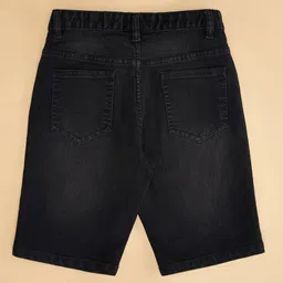 Pantaloons Junior Mild Washed Shorts - Black image 5