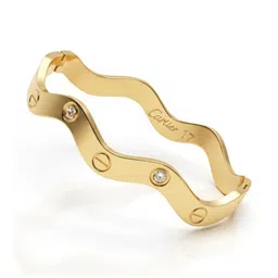 RKB Sales Women Cubic Zirconia Antique Gold-Plated Kada Bracelet image 2