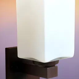 KINIS Brown & White Square Shaped Wooden Wall Lamp image 4