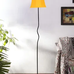 Devansh Yellow & Black Frustum FloorLamps WithShade image 2