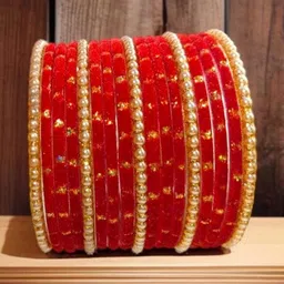TRIOXY Red Glass Artificial Stones Bangle image 2